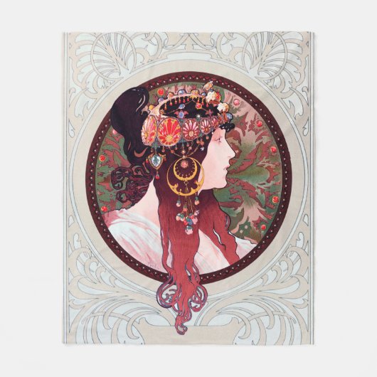 Alphonse Mucha Fleece Deken (Voorkant)