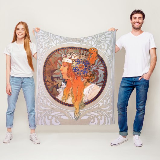 Alphonse Mucha Fleece Deken (In situ)