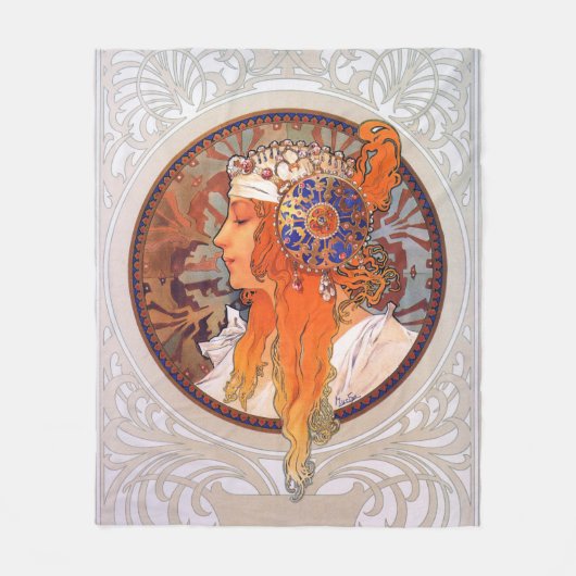 Alphonse Mucha Fleece Deken (Voorkant)