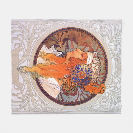 Alphonse Mucha Fleece Deken (Voorkant (Horizontaal))