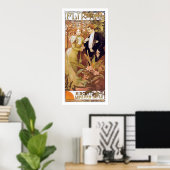 Alphonse Mucha. Flirt Biscuits Lefevre Utile Poster (Thuiskantoor)