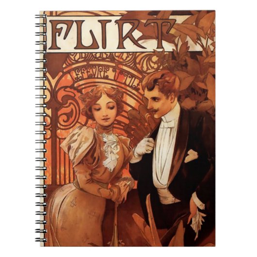 Alphonse Mucha Flirt-laptop Notitieboek (Voorkant)