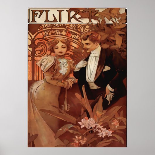 Alphonse Mucha - Flirt Lefevre Utile Poster (Voorkant)