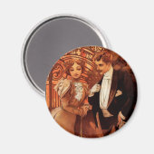 Alphonse Mucha Flirt Magnet (Recto/Verso)