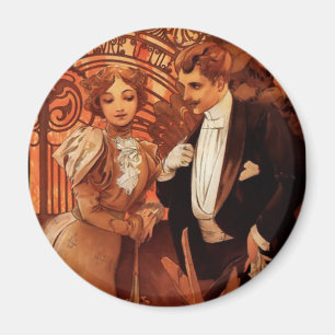 Alphonse Mucha Flirt Magnet Magneet