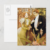 Alphonse Mucha Flirt  Romantic Art Nouveau Briefkaart (Voorkant / Achterkant)