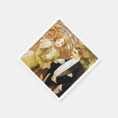 Alphonse Mucha Flirt  Romantic Art Nouveau Servetten (Hoek)