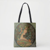 Alphonse Mucha florale fille sac fourre-tout vinta (Devant)
