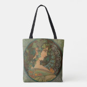 Alphonse Mucha florale fille sac fourre-tout vinta (Dos)