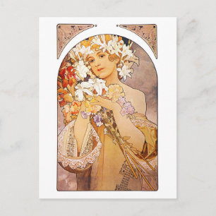 Alphonse Mucha Flower Briefkaart
