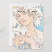 Alphonse Mucha - Flower - Retro Art Nouveau Kaart (Voorkant)