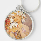 Alphonse Mucha Flower Sleutelhanger (Voorkant)