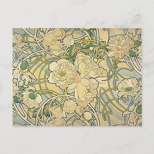 Alphonse Mucha - Flowers Briefkaart (Voorkant)
