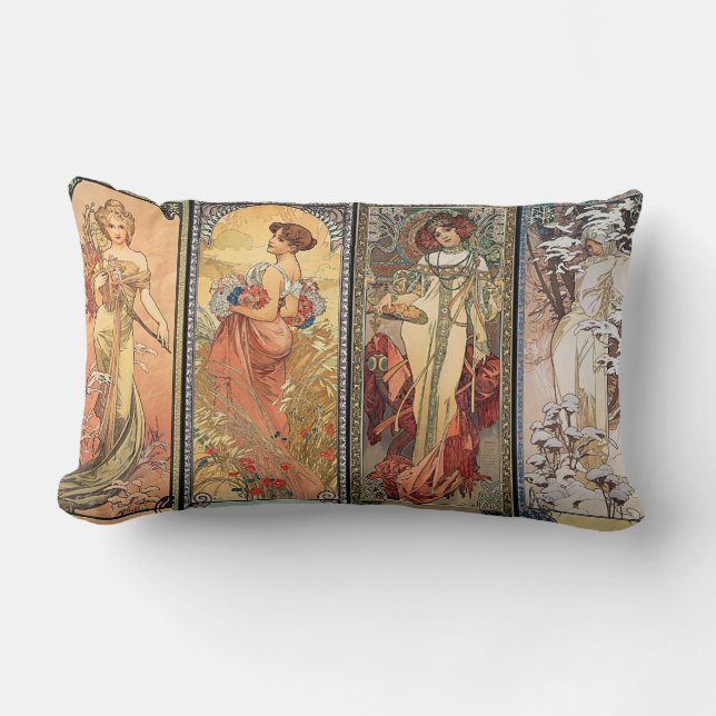Alphonse Mucha Four Seasons Cushions Kussen (Voorkant)