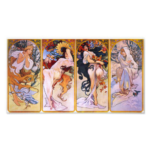 Alphonse Mucha Four Seasons Prin Foto Afdruk
