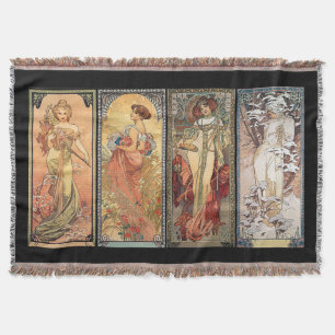Alphonse Mucha Four Seasons Rugs Deken