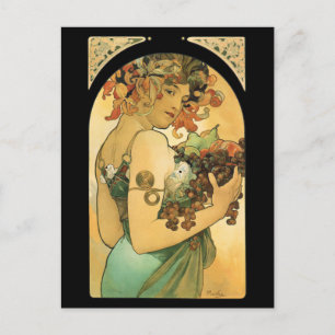Alphonse Mucha ~ Fruit ( 1897 ) Briefkaart
