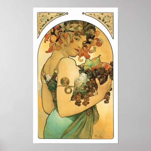 Alphonse Mucha ~ Fruit ( 1897 ) Poster (Devant)