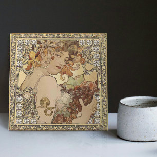 Alphonse Mucha Fruit Art Nouveau  Tegeltje