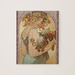 Alphonse Mucha Fruit Art Nouveau Vintage Maagd Legpuzzel