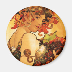 Alphonse Mucha Fruit Magnet Magneet