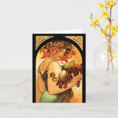 Alphonse Mucha Fruit Note-Kaart Kaart (Gele Bloem)