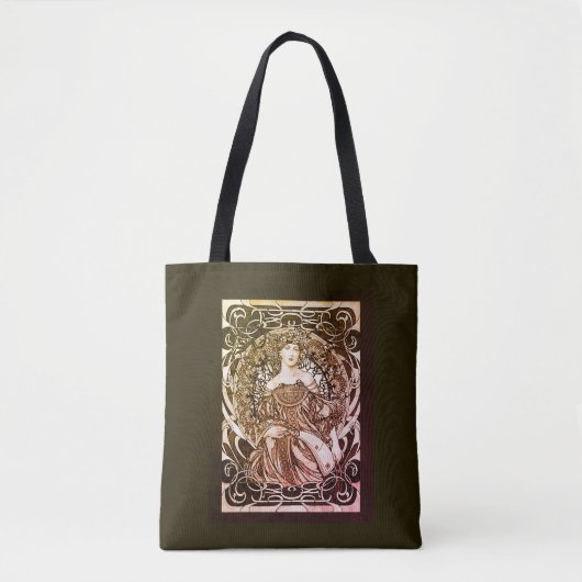 Alphonse Mucha Girl Art Nouveau Tas (Voorkant)