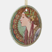 Alphonse Mucha Goddess Art Keramisch Ornament (Rechts)