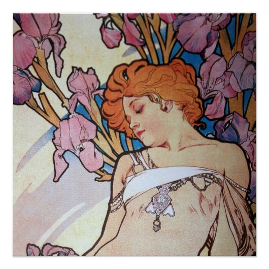  alphonse Mucha goddess Art nouveau Perfect Poster (Voorkant)