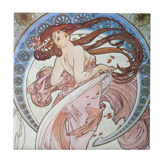 Alphonse Mucha Goddess Tegeltje (Voorkant)