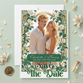 Alphonse Mucha Goud Ivoor Boog Huwelijksfotolijst Save The Date