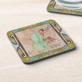 Alphonse Mucha hardplastic Onderzetter set van 6 # (Linkerzijde)