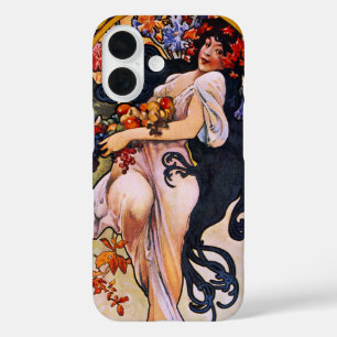 Alphonse Mucha Herfstseizoen, Vintage Art Nouveau iPhone 16 Hoesje