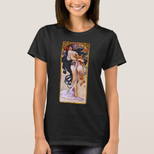 Alphonse Mucha Herfstseizoen, Vintage Art Nouveau T-shirt