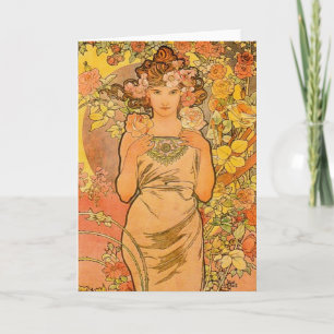 Alphonse Mucha Het Roos Wenskaart Kaart