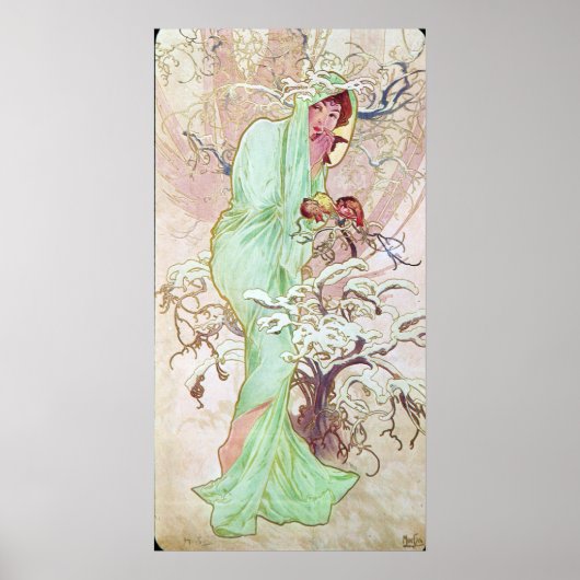 Alphonse Mucha Hiver/Winter, 1896 Poster (Voorkant)