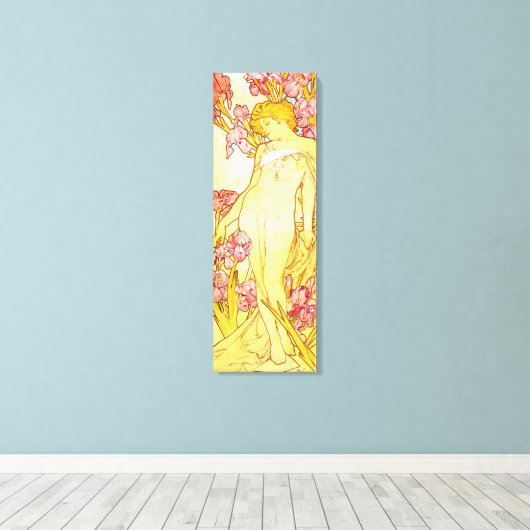 Alphonse Mucha Iris Canvas Poster Afdruk (Insitu (Houten vloer))