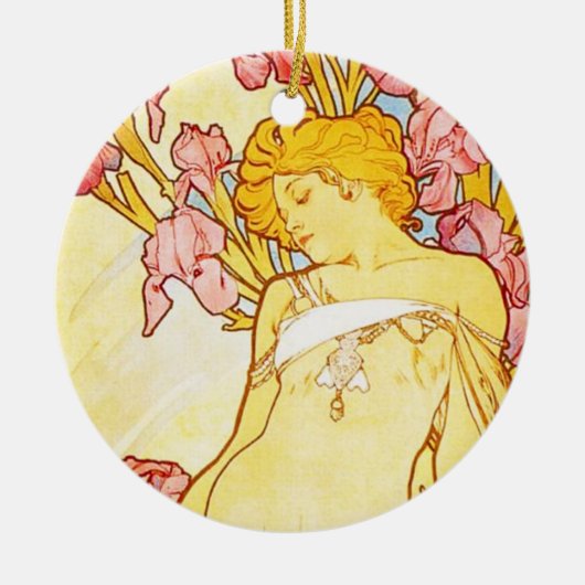 Alphonse Mucha Iris Ornament (Voorkant)