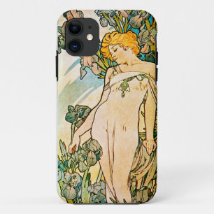 Alphonse Mucha - Iris WB iPhone 11 Hoesje