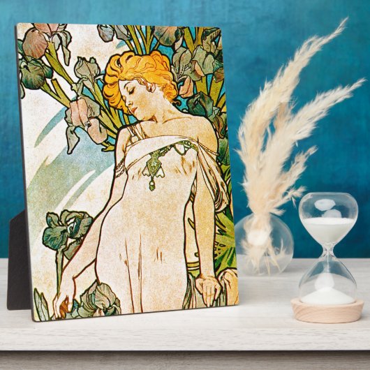 Alphonse Mucha - Iris WB Fotoplaat (Zijkant)