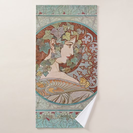 Alphonse Mucha - Ivy (Serviette de bain)