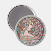 Alphonse Mucha Ivy Aimant frigo Art Nouveau (Recto/Verso)