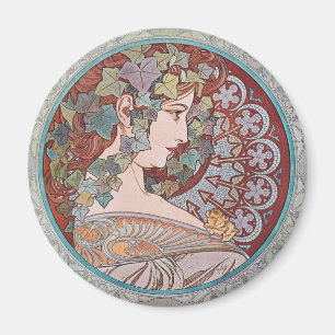 Alphonse Mucha Ivy Art Nouveau Fridge Magnet Magneet