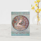 Alphonse Mucha Ivy Art Nouveau Note Cards Kaart (Gele Bloem)