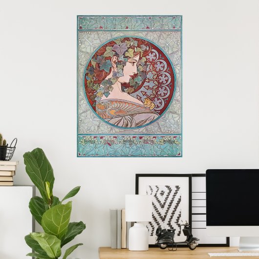 Alphonse Mucha Ivy Art Nouveau Poster Imprimer (Bureau à domicile)