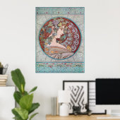 Alphonse Mucha Ivy Art Nouveau Poster Print (Thuiskantoor)
