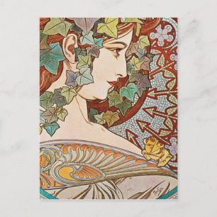 Alphonse Mucha - Ivy Briefkaart