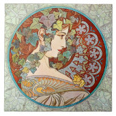 Alphonse Mucha Ivy Tegeltje (Voorkant)