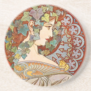 Alphonse Mucha Ivy Zandsteen Onderzetter