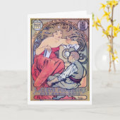 Alphonse Mucha Kaart (Gele Bloem)